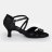 "СОЛО+" Туфли женские La, черный сатин с пряжками, каблук 5 см - 