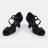 "СОЛО+" Туфли женские La, черный сатин с пряжками, каблук 5 см - 